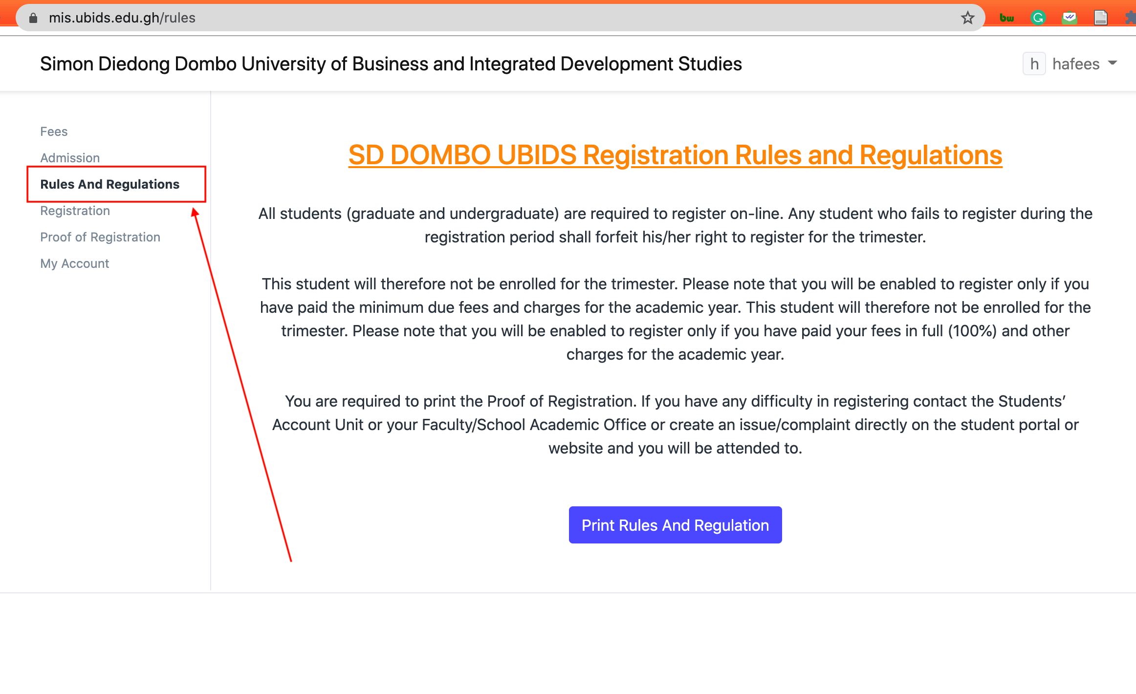 Registration Password reset_UBIDS